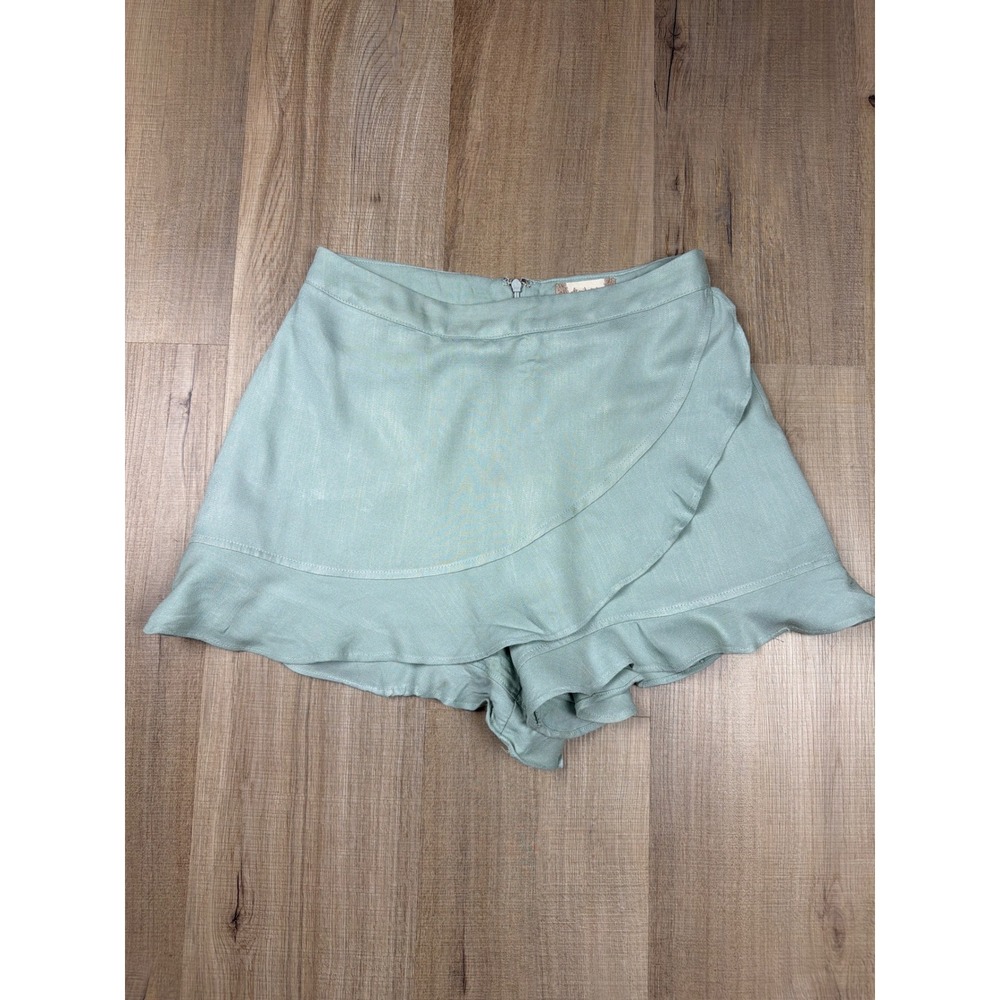Altar'd State Sage Green Ruffle Skort Metallic Sheen SP4032-22L Womens Small
